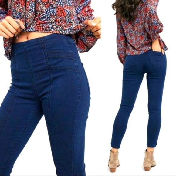 Free People Denim - FREE PEOPLE We the Free Feel Alright Seamed Skinny Jeans